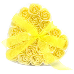 Set of 24 Soap Flower Heart Box - various colours
