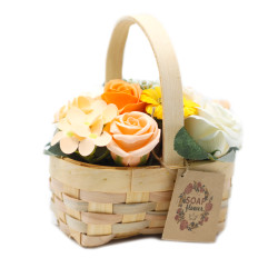 Medium Orange Bouquet in Wicker Basket 